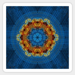 Weave Mandala Blue Yellow and Red Sticker